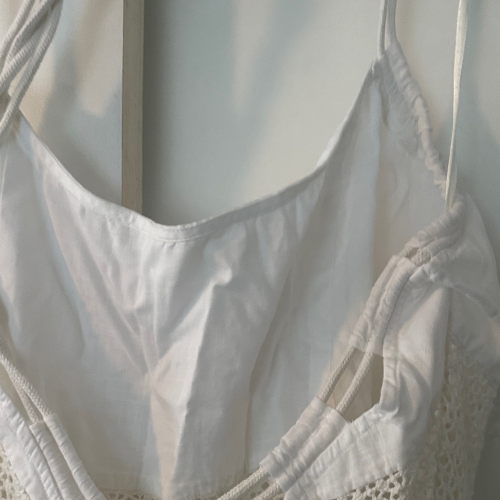 Anthropologie Cream and White Crochet-Panel Maxi Dress - Picture 5 of 7